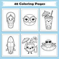 Kawaii Hawaii Vibes Coloring Pages – 48 Cute Summer and Beach Scenes for Kids - BIG FRENCHIES