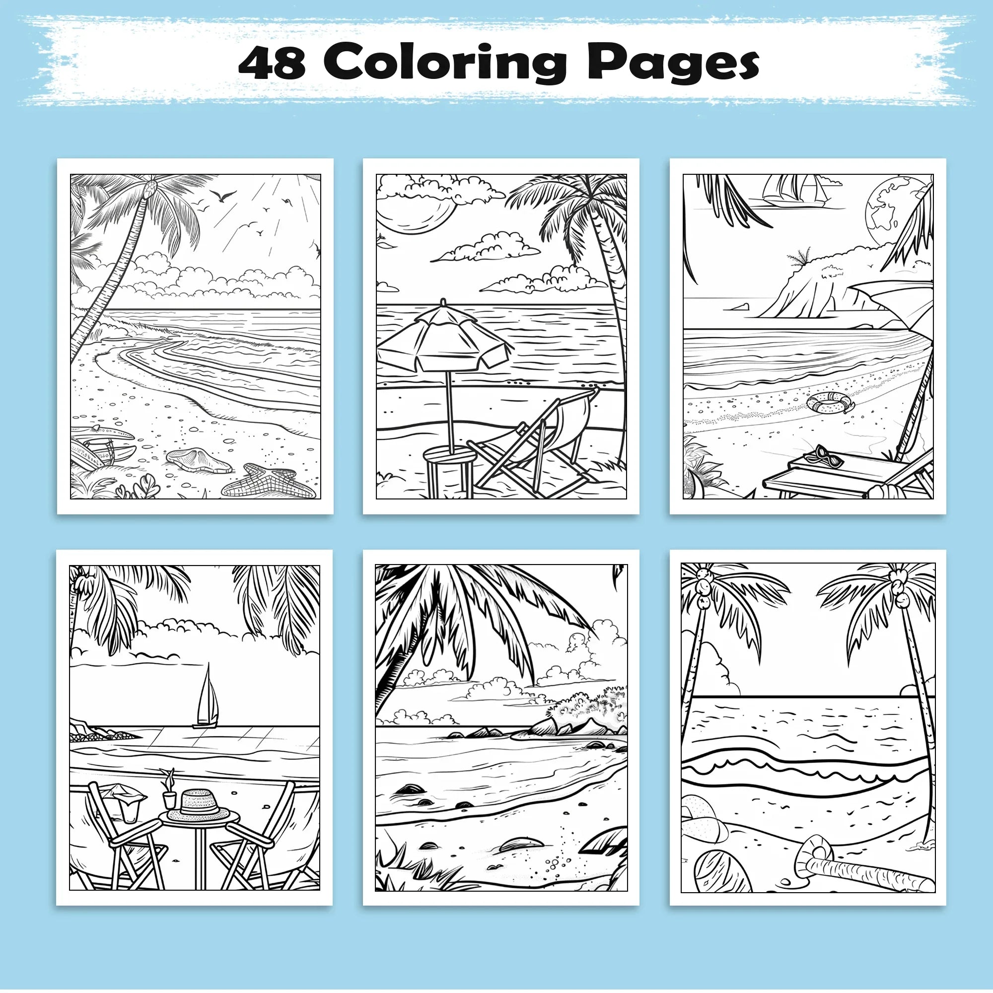 Tropical Island Adventures Hawaii Coloring Pages – 48 Cute Beach Activities for Kids - BIG FRENCHIES