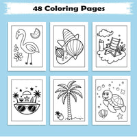 Tropical Vibes Hawaii Coloring Pages – 48 Relaxing Summer Scenes for Kids - BIG FRENCHIES