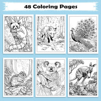 Wild Safari Adventure – Animal Coloring Pages – 48 Pages – African Wildlife, Jungle Animals – For Kids - BIG FRENCHIES