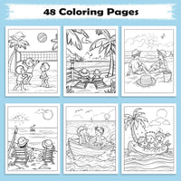 Hawaii Summer Fun Coloring Pages – 48 Beach Activities and Island Adventures for Kids - BIG FRENCHIES