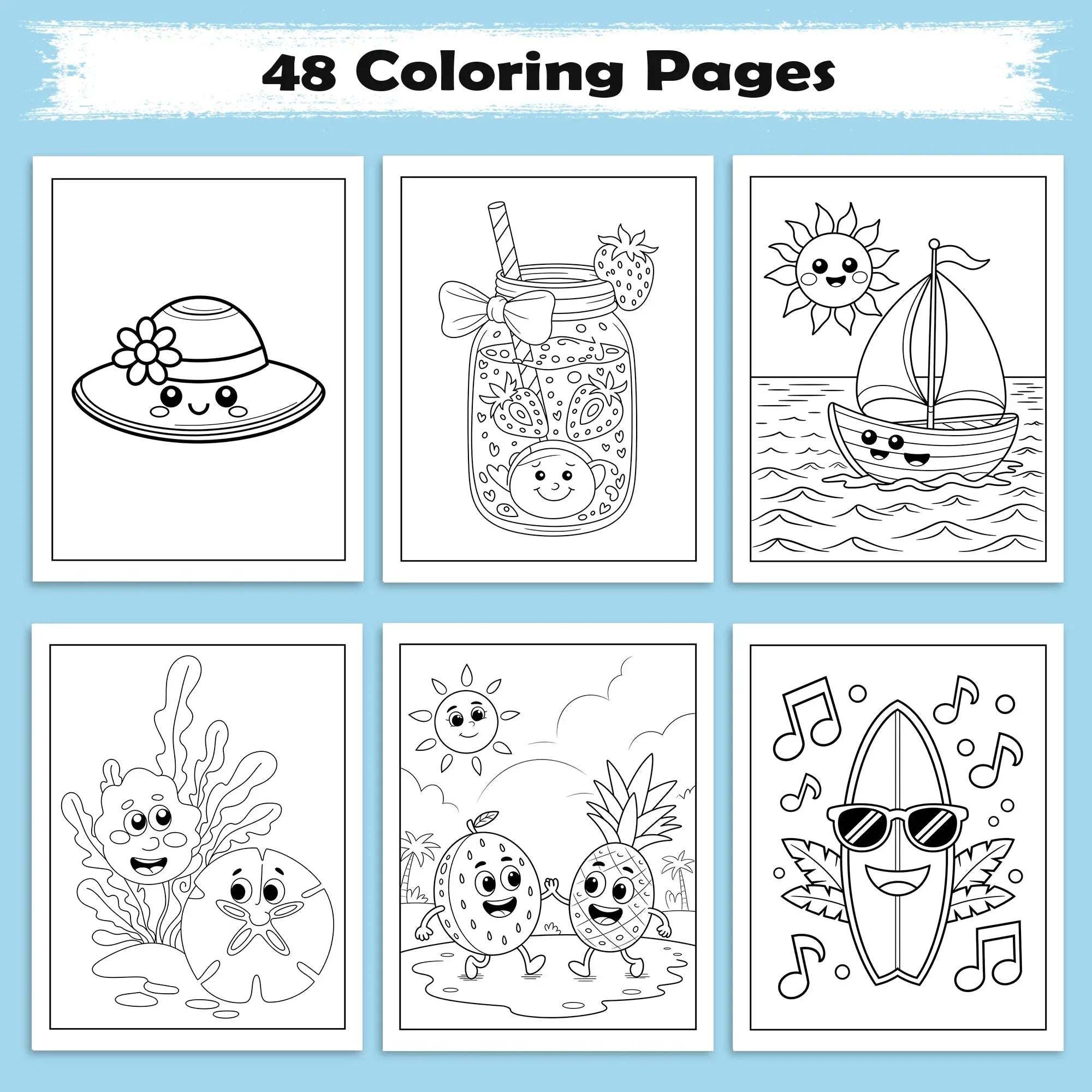 Tropical Fun Hawaii Coloring Pages – 48 Cute Summer Activities for Kids - BIG FRENCHIES