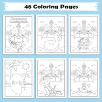 Hawaii Chill Time Coloring Pages – 48 Summer Beach Scenes for Kids - BIG FRENCHIES