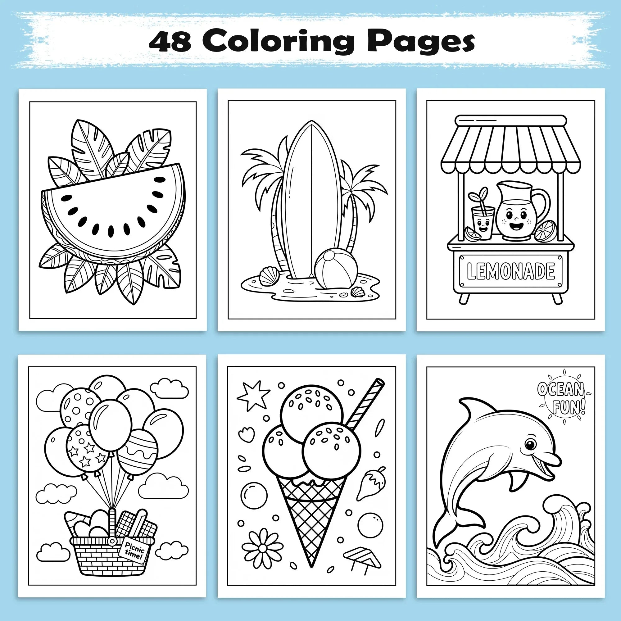 Aloha Vibes Hawaii Coloring Pages – 48 Fun Tropical Scenes for Kids - BIG FRENCHIES