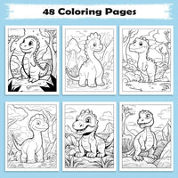 Jurassic Smiles – Friendly Dino Coloring Pages – 48 Pages – Cute Prehistoric Designs – For Kids - BIG FRENCHIES