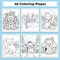 Snowy Friends Coloring Pages – 48 Pages – Cute Winter Animals – For Kids - BIG FRENCHIES