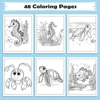 Ocean Wonders Coloring Pages – 48 Pages – Fun Sea Creatures – For Kids - BIG FRENCHIES