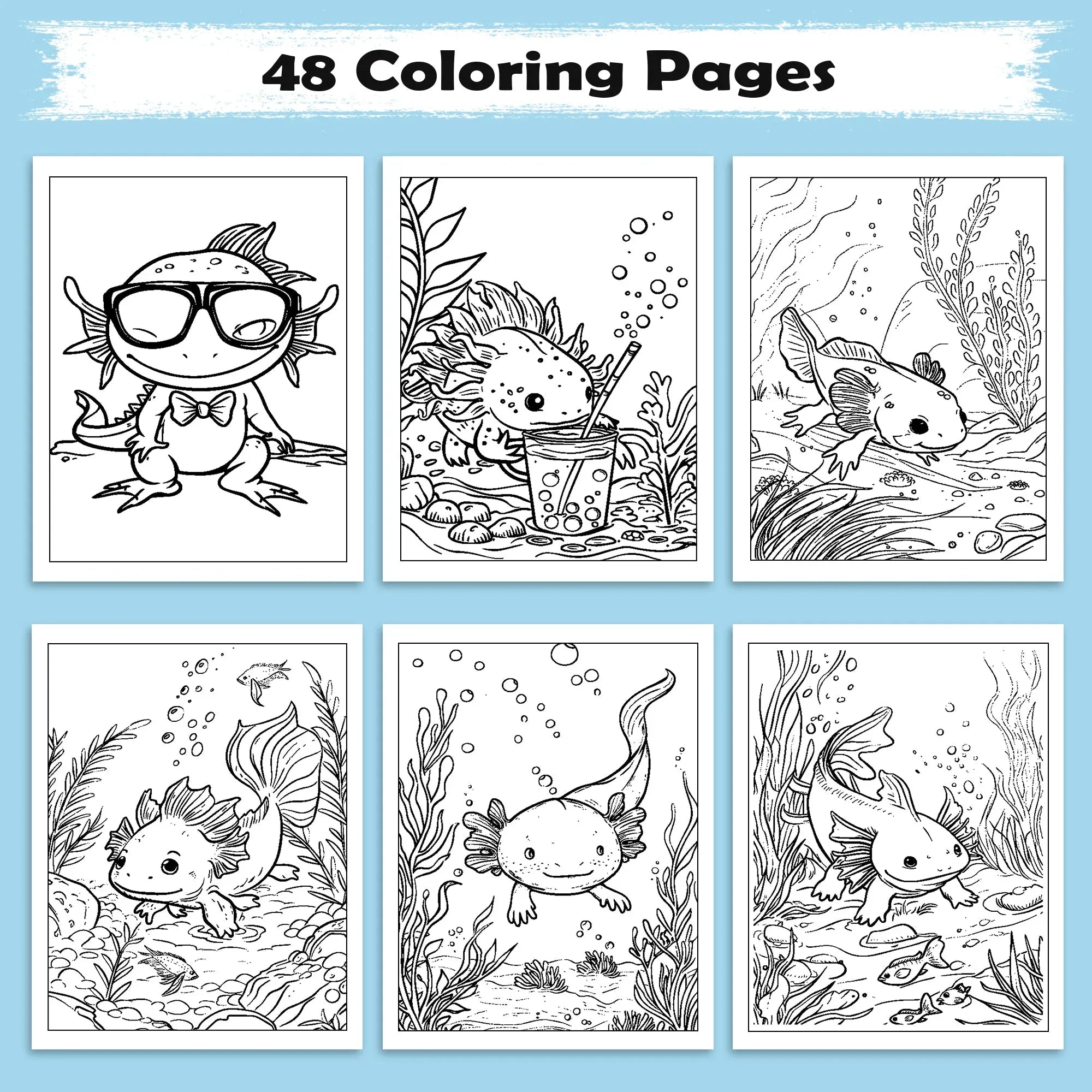 Hawaiian Reef Friends Coloring Pages – 48 Underwater Animal Designs for Kids - BIG FRENCHIES