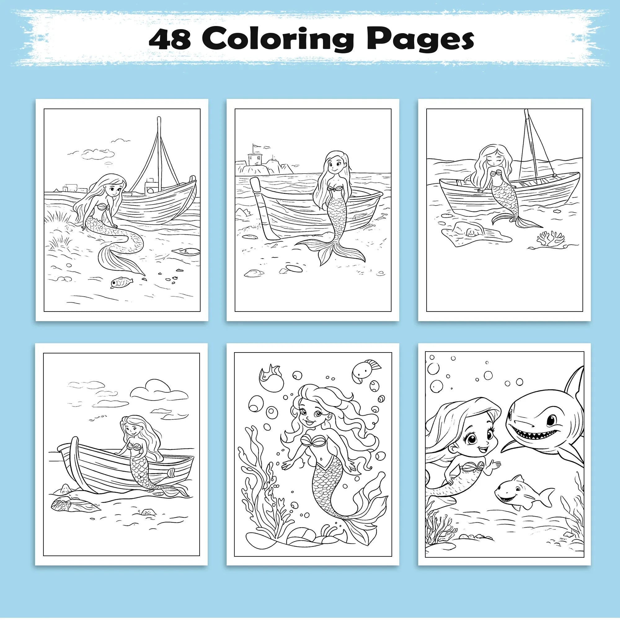 Tropical Siren Coloring Pages – 48 Magical Mermaid Moments for Kids - BIG FRENCHIES
