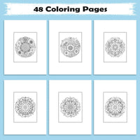 Radiant Blooms Coloring Pages – 48 Pages – Floral Mandala Patterns, Garden Flowers – For Adults - BIG FRENCHIES