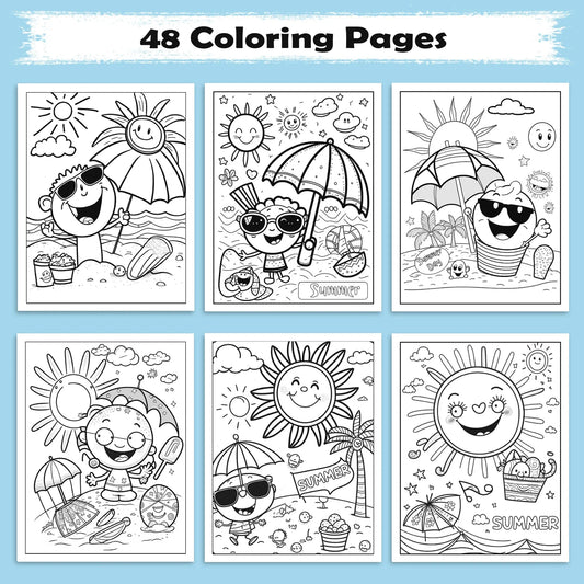 Kawaii Island Fun Hawaii Coloring Pages – 48 Adorable Beach and Ocean Illustrations for Kids - BIG FRENCHIES