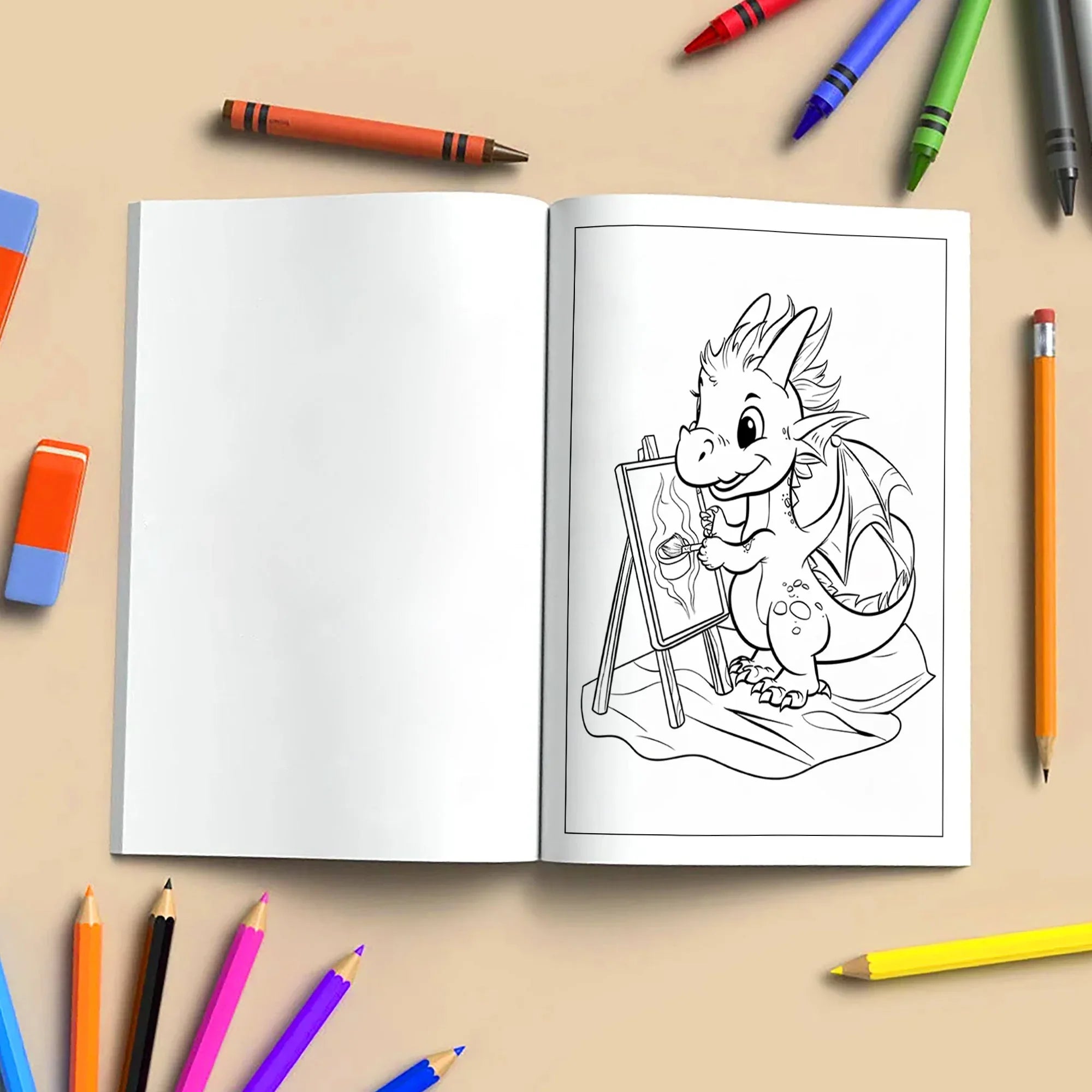 Kawaii Dinosaur World – Cute Dino Adventure Coloring Pages – 48 Pages – Magical, Fun, Easy to Color – For Kids - BIG FRENCHIES