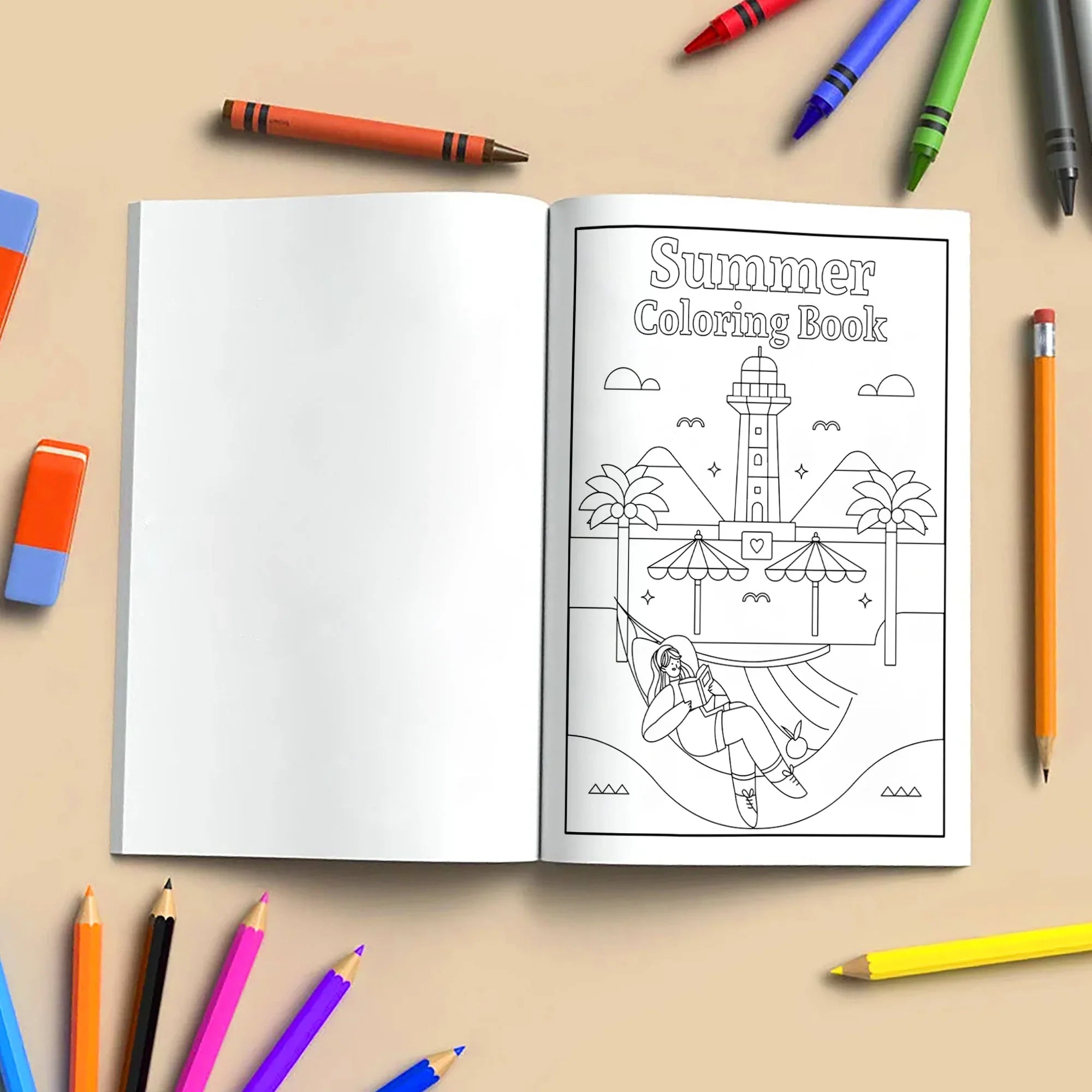 Hawaii Chill Time Coloring Pages – 48 Summer Beach Scenes for Kids - BIG FRENCHIES