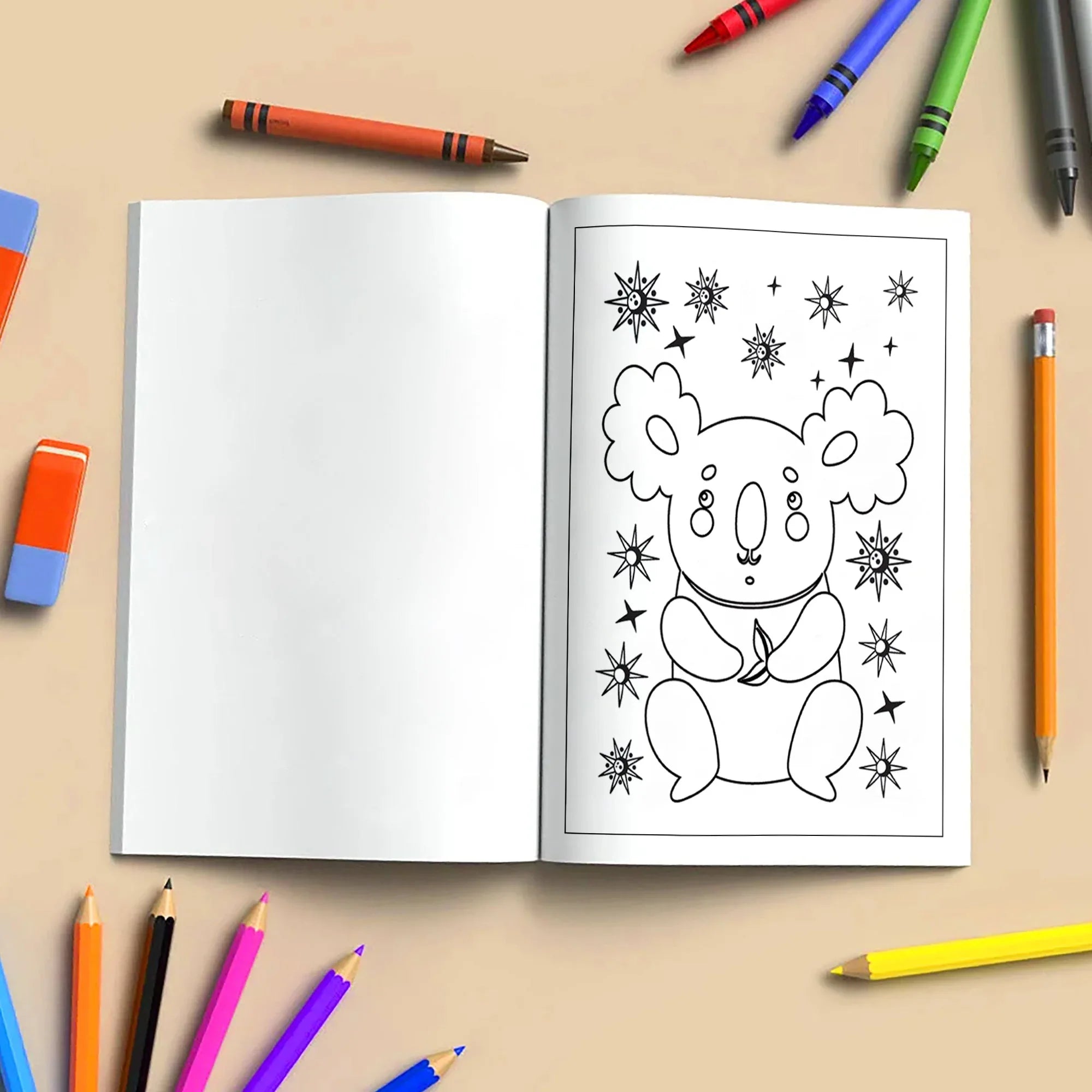 Starlit Friends Coloring Pages – 48 Pages – Cute Night Animals – For Kids - BIG FRENCHIES