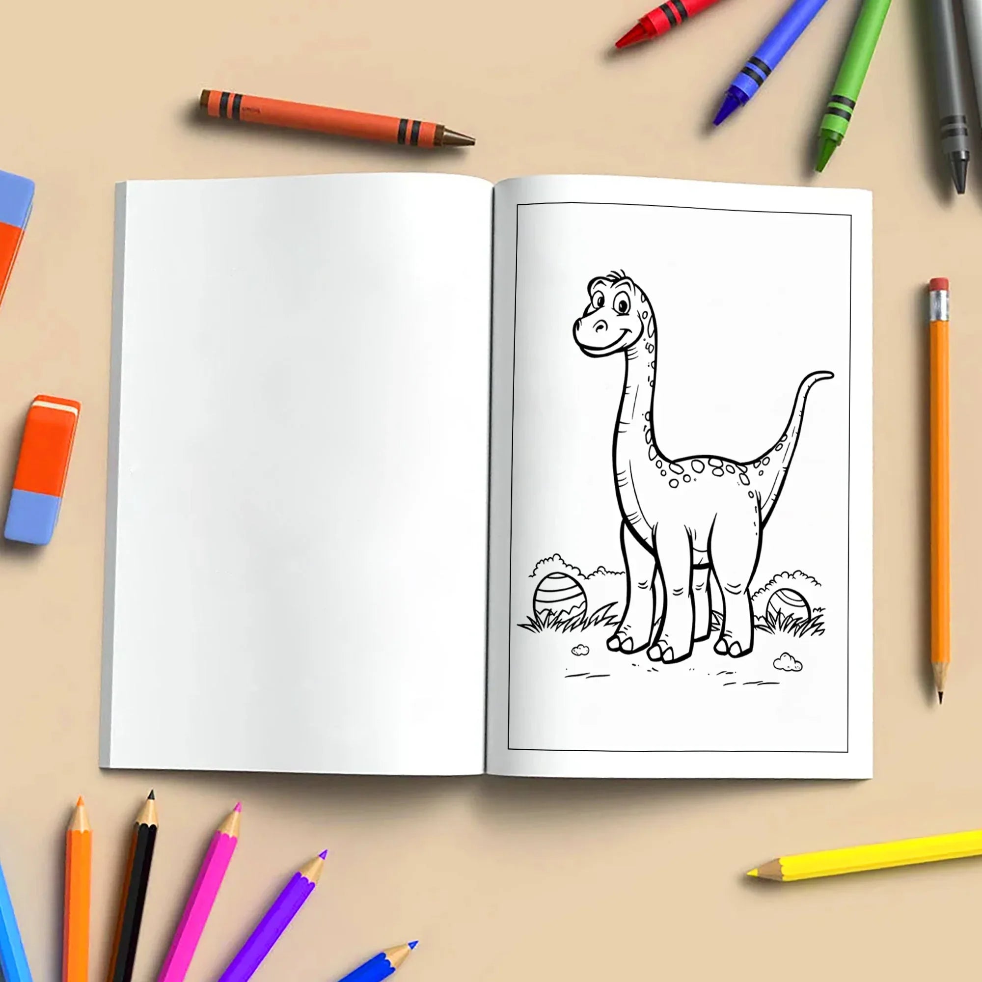 American Dino World – Cute Dinosaur & Flag Coloring Pages – 48 Pages – Cartoon Dino, Patriotic Scene – For Kids - BIG FRENCHIES