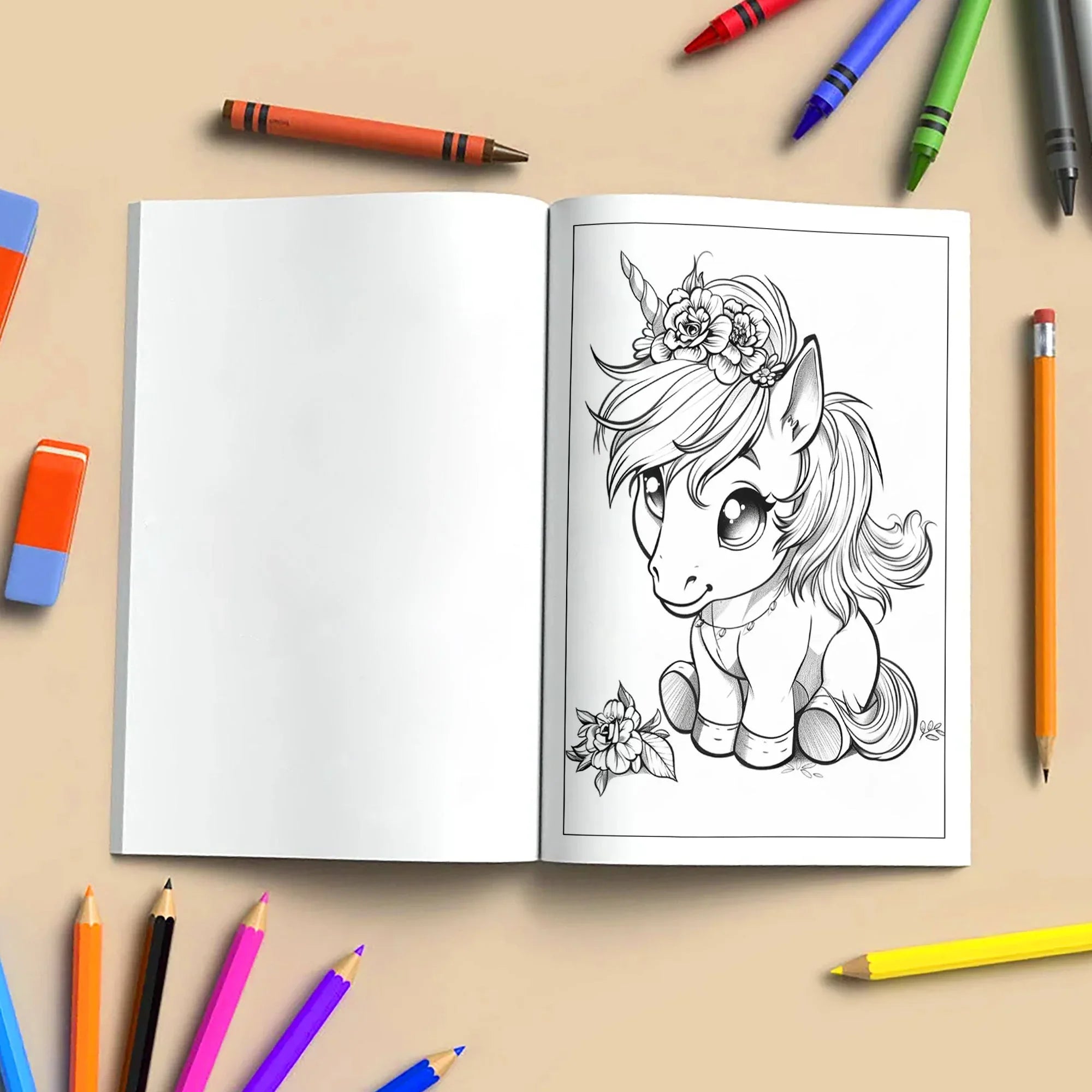 Unicorn Friends in Bloom Coloring Pages – 48 Playful and Kid-Friendly Illustrations - BIG FRENCHIES