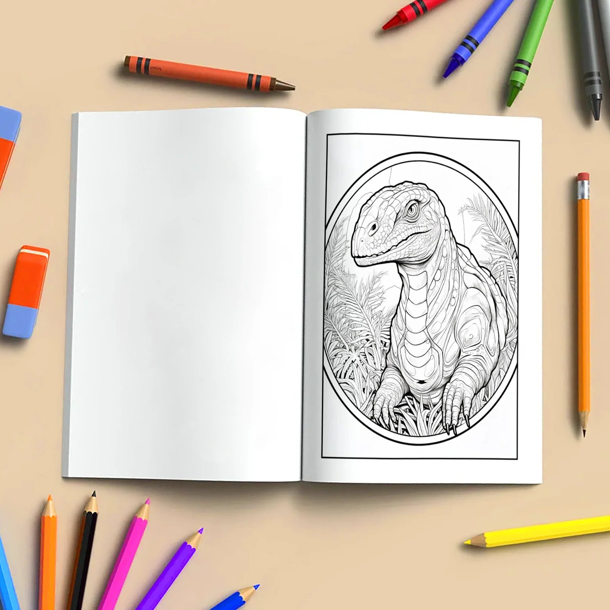 Dinosaur Mandala Adventure Coloring Pages – 48 Unique Dinosaur Designs for Kids & Adults - BIG FRENCHIES