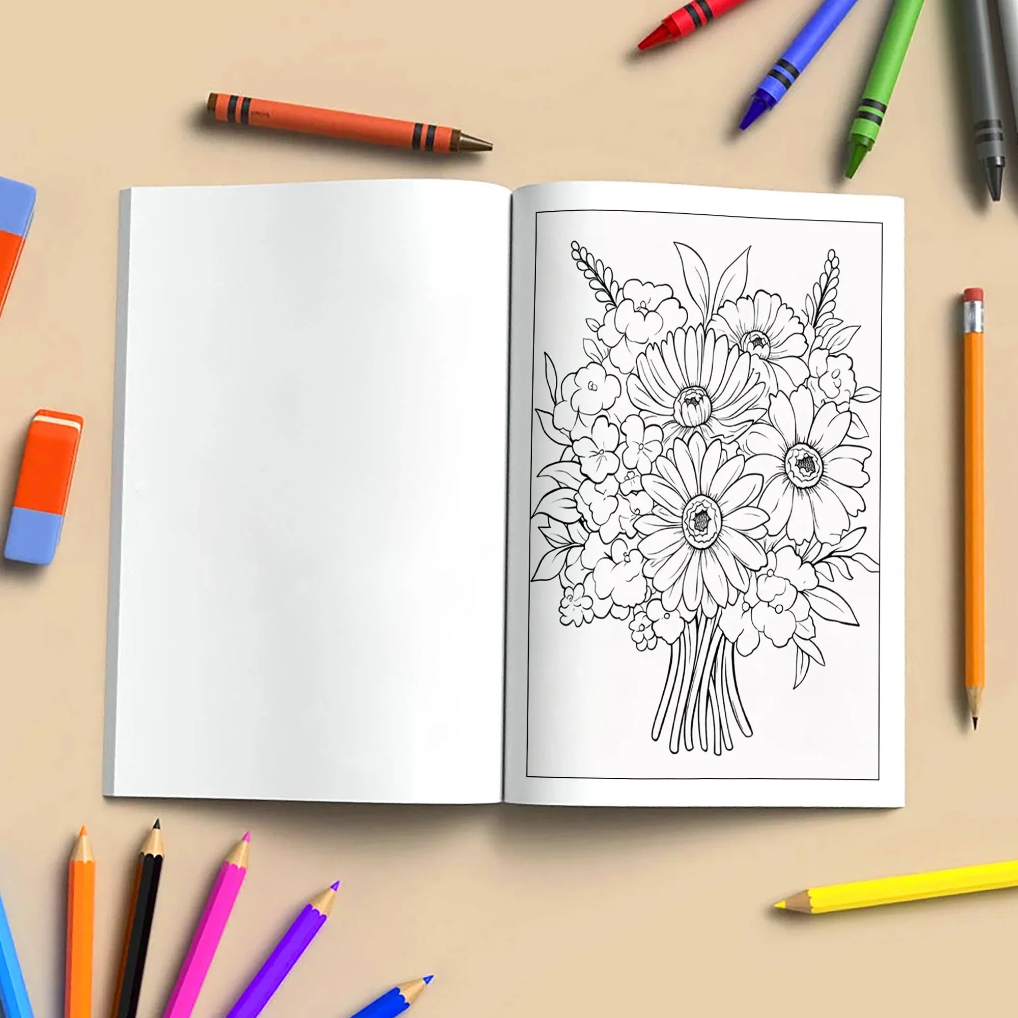 Charming Blooms Coloring Pages – 48 Pages – Flower Bunches, Leaves and Petals, Nature Art – For Adults - BIG FRENCHIES