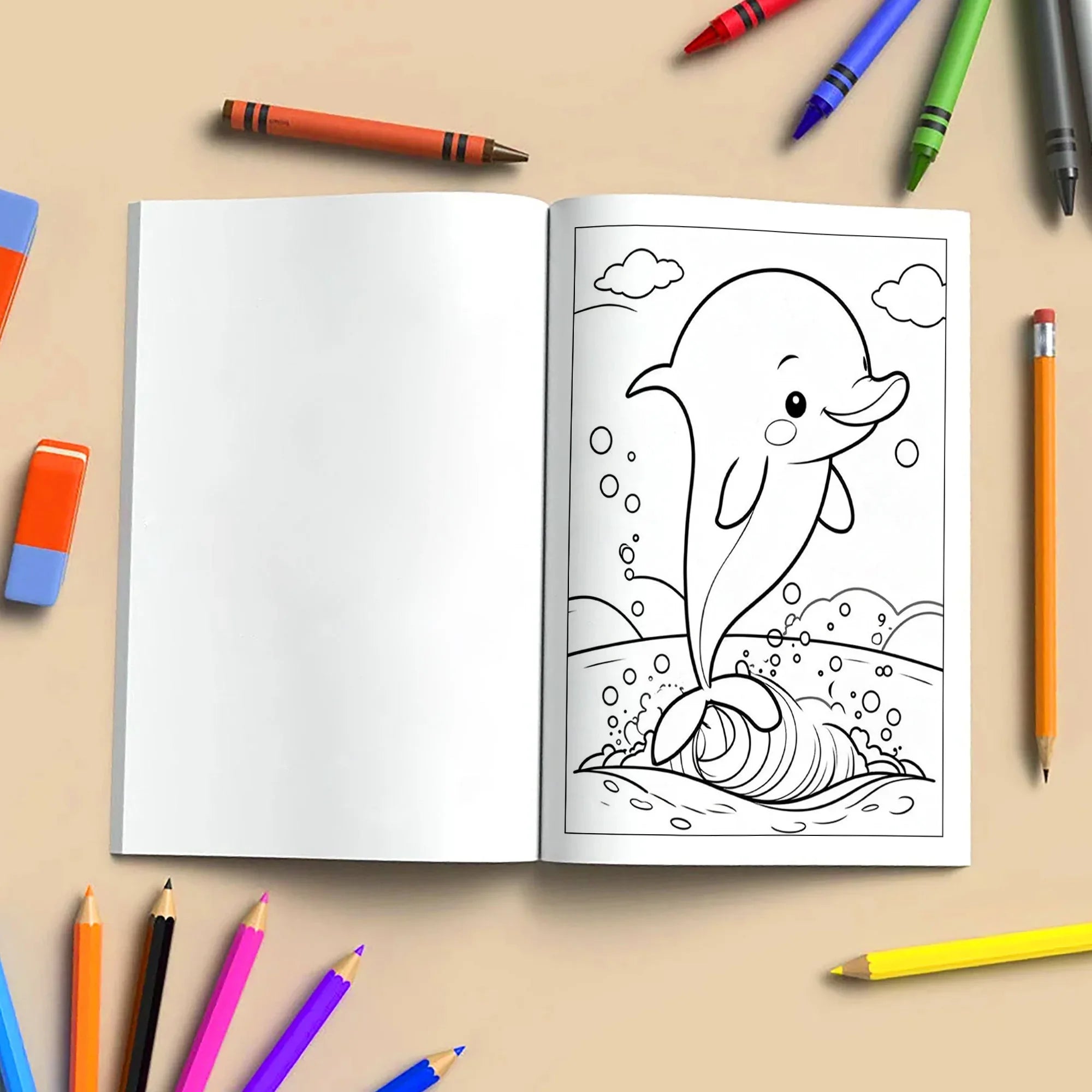 Beach Buddies Hawaii Coloring Pages – 48 Kawaii Surf & Sea Creatures – For Kids - BIG FRENCHIES