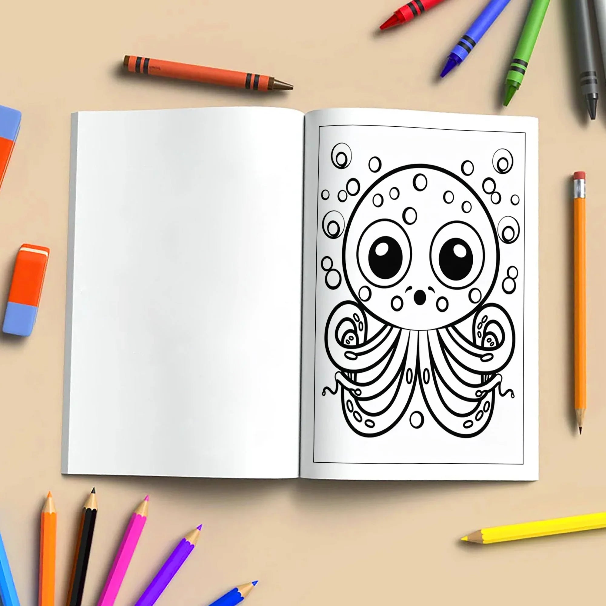 Ocean Adventures – Animal Coloring Pages – 48 Pages – Cute Sea Creatures, Bubbles, Underwater Fun – For Kids - BIG FRENCHIES