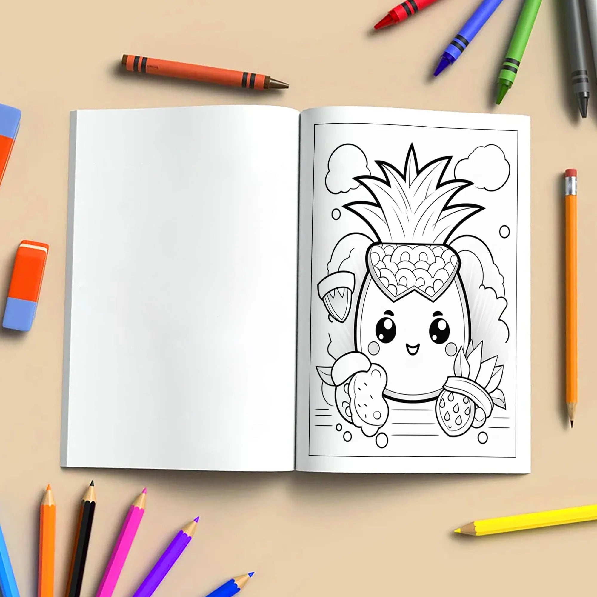 Pineapple Paradise Hawaii Coloring Pages – 48 Fun Summer Scenes for Kids - BIG FRENCHIES