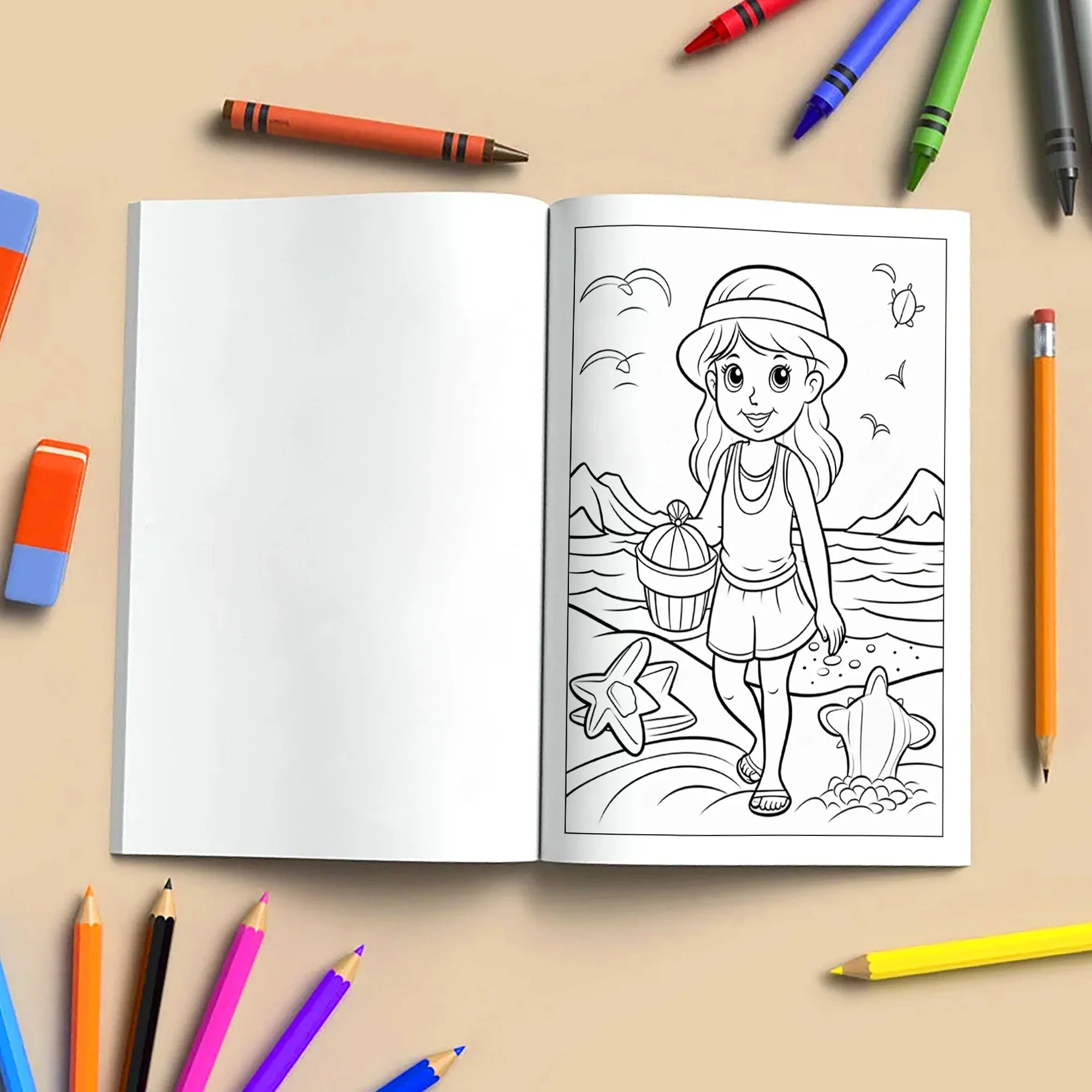 Aloha Beach Fun Coloring Page – 48 Pages – For Kids - BIG FRENCHIES
