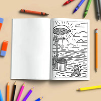 Coastal Joy Hawaii Coloring Pages – 48 Pages – Tropical Fun, Surfboards, Sea Life – For Kids - BIG FRENCHIES