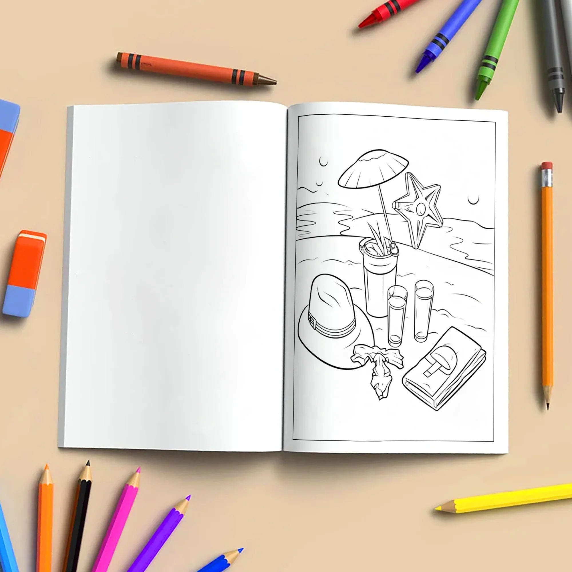 Hawaiian Sunshine Adventures Coloring Pages – 48 Tropical and Beach Scenes for Kids - BIG FRENCHIES