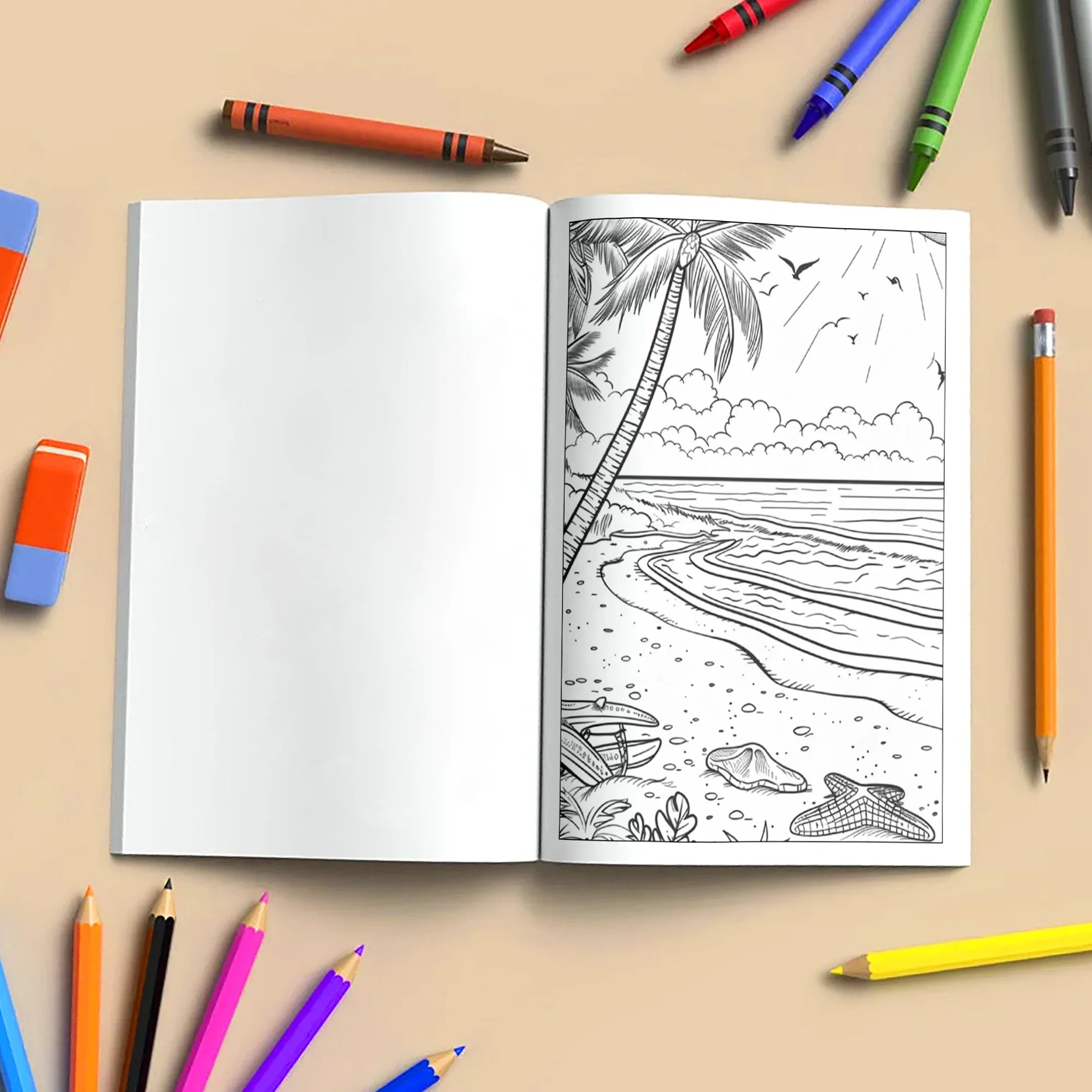 Tropical Island Adventures Hawaii Coloring Pages – 48 Cute Beach Activities for Kids - BIG FRENCHIES