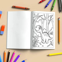 Forest Dino Friends – Fun Dinosaur Coloring Pages – 48 Pages – Jungle, Cute Dinosaurs, Simple Line Art – For Kids - BIG FRENCHIES