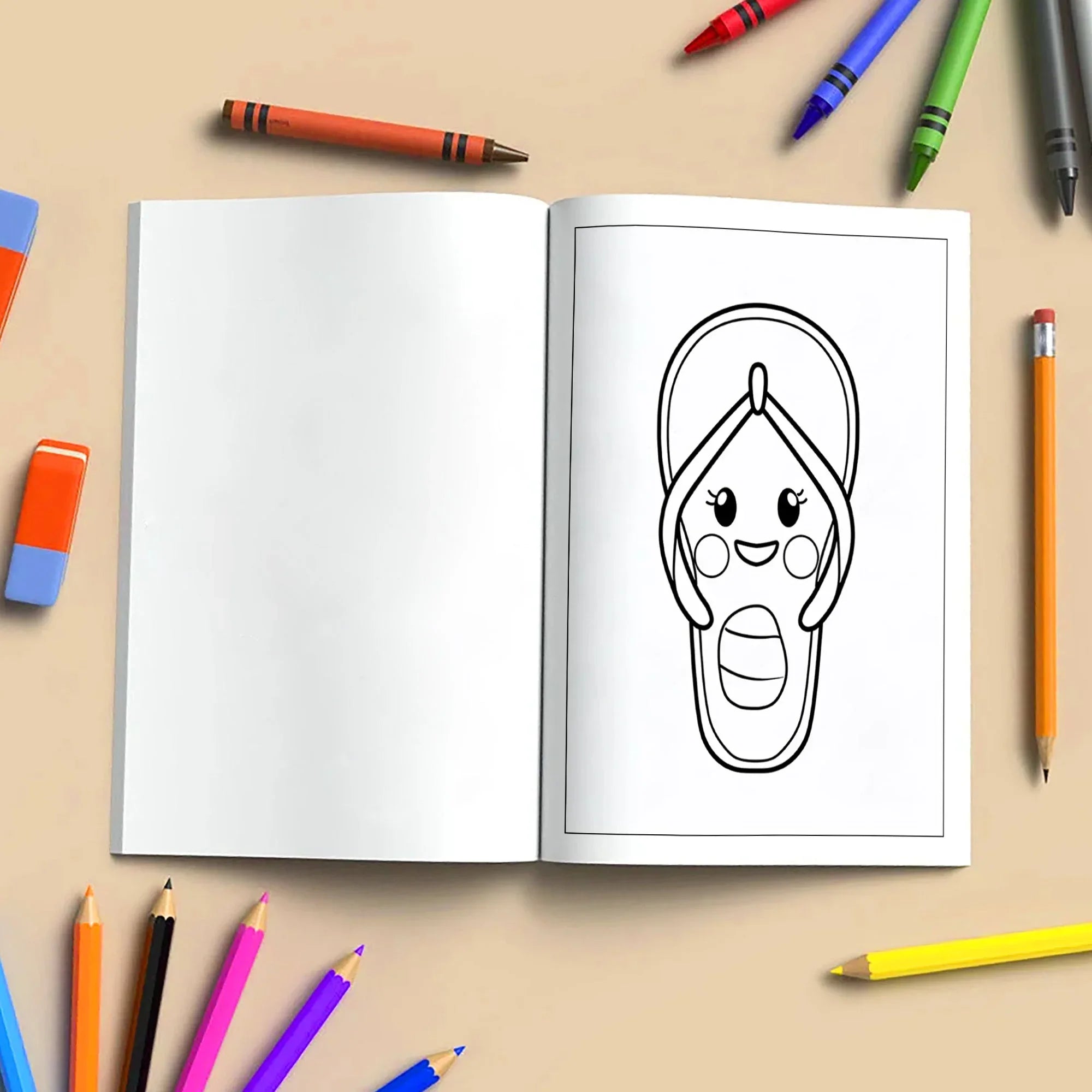 Kawaii Hawaii Vibes Coloring Pages – 48 Cute Summer and Beach Scenes for Kids - BIG FRENCHIES