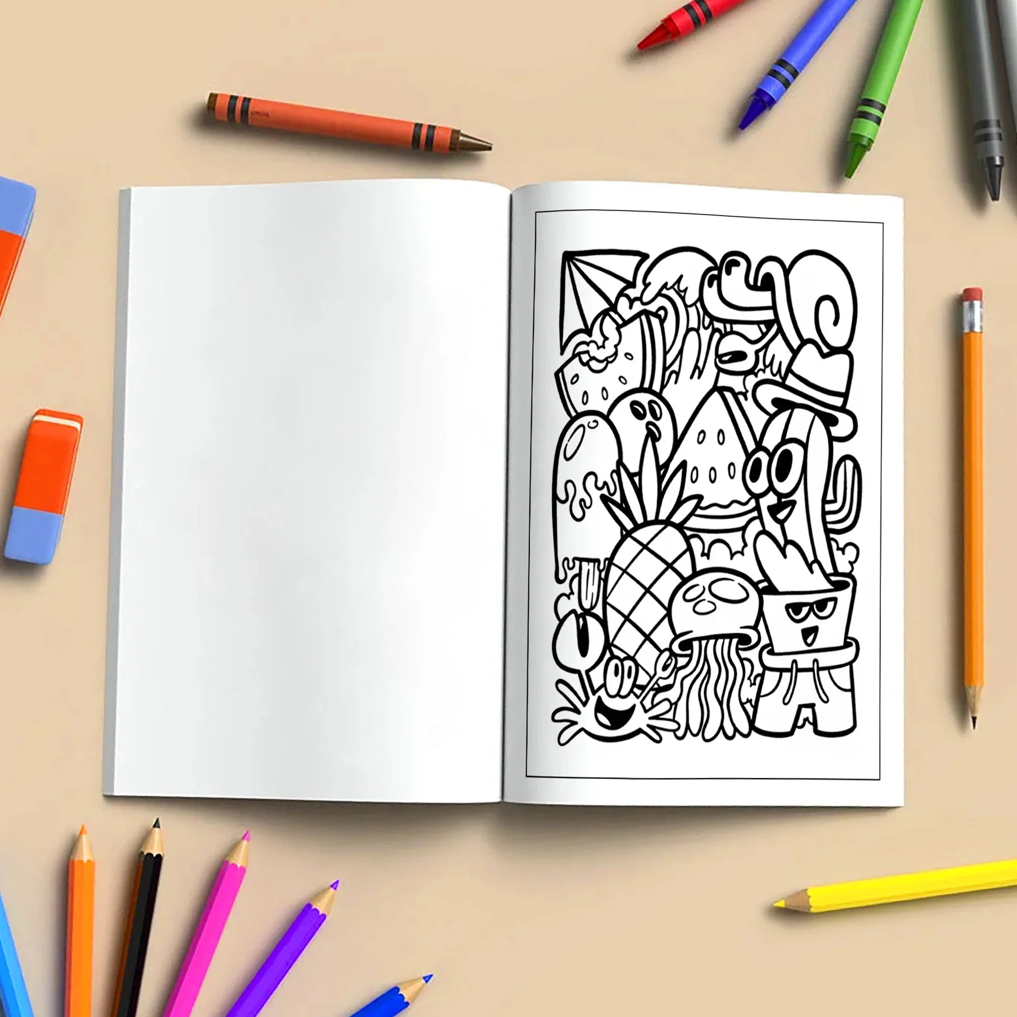 Aloha Doodle Days – Hawaii Coloring Pages – 48 Summer Vacation Scenes – For Kids - BIG FRENCHIES