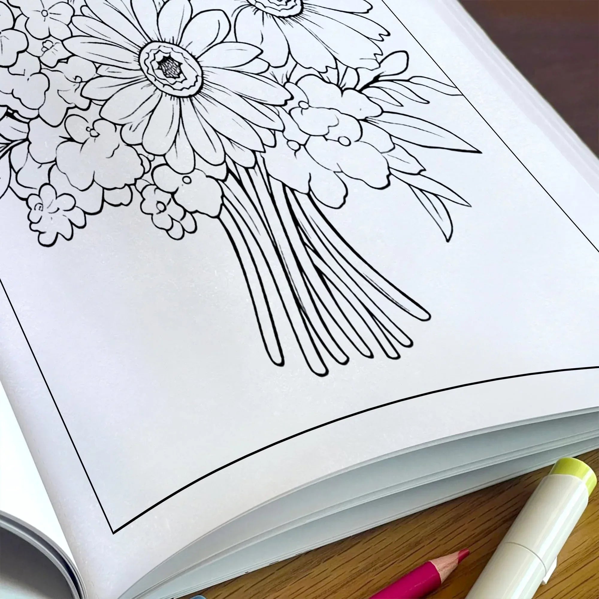 Charming Blooms Coloring Pages – 48 Pages – Flower Bunches, Leaves and Petals, Nature Art – For Adults - BIG FRENCHIES