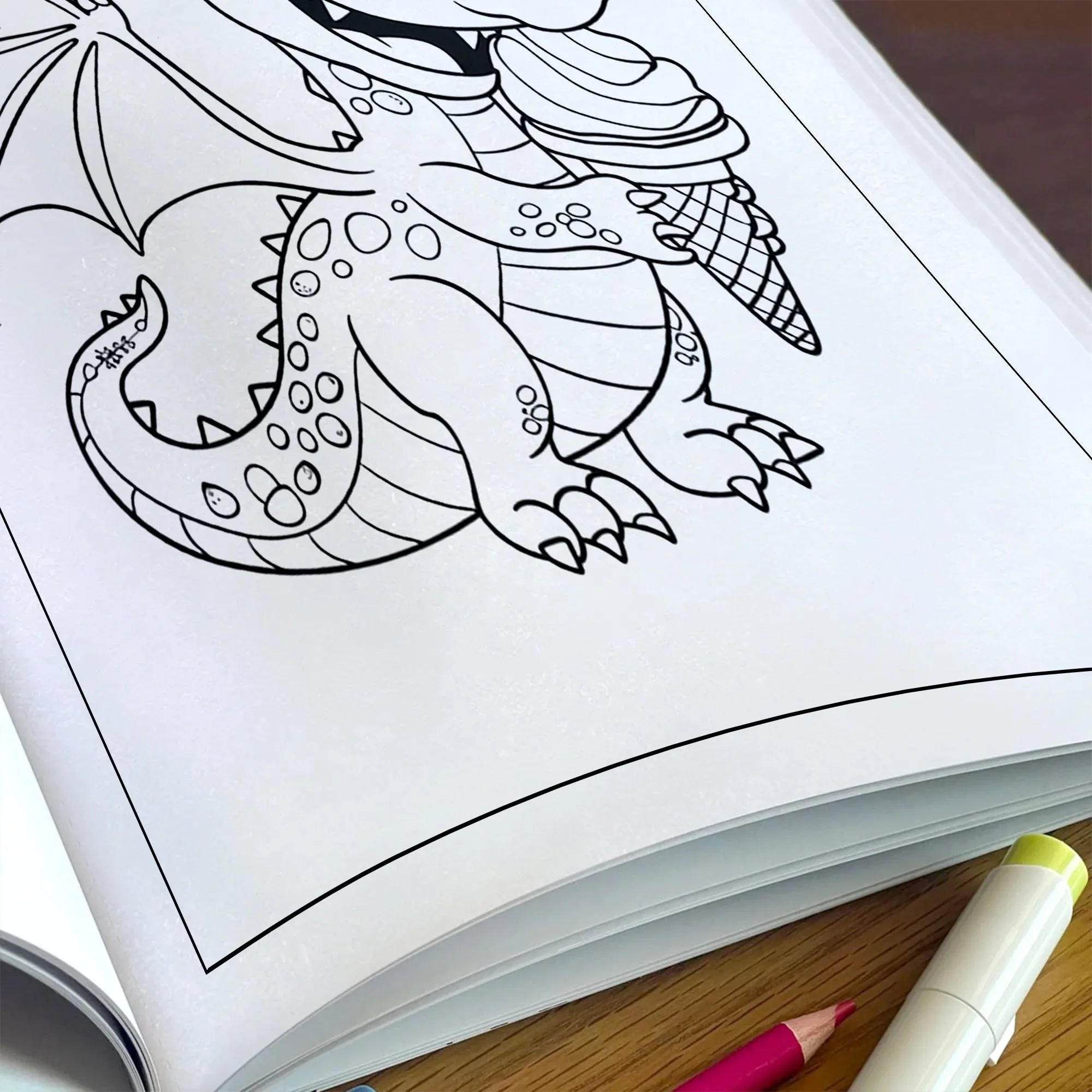 Magical Dino World Coloring Pages – 48 Pages – Cute Dinosaur Adventures, Bath Time and Magic Scenes – For Kids - BIG FRENCHIES