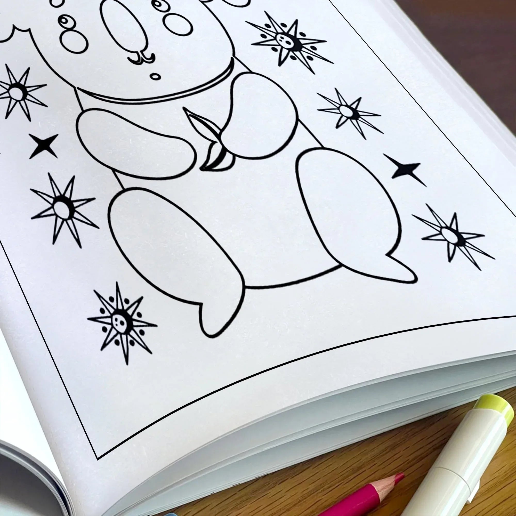 Starlit Friends Coloring Pages – 48 Pages – Cute Night Animals – For Kids - BIG FRENCHIES