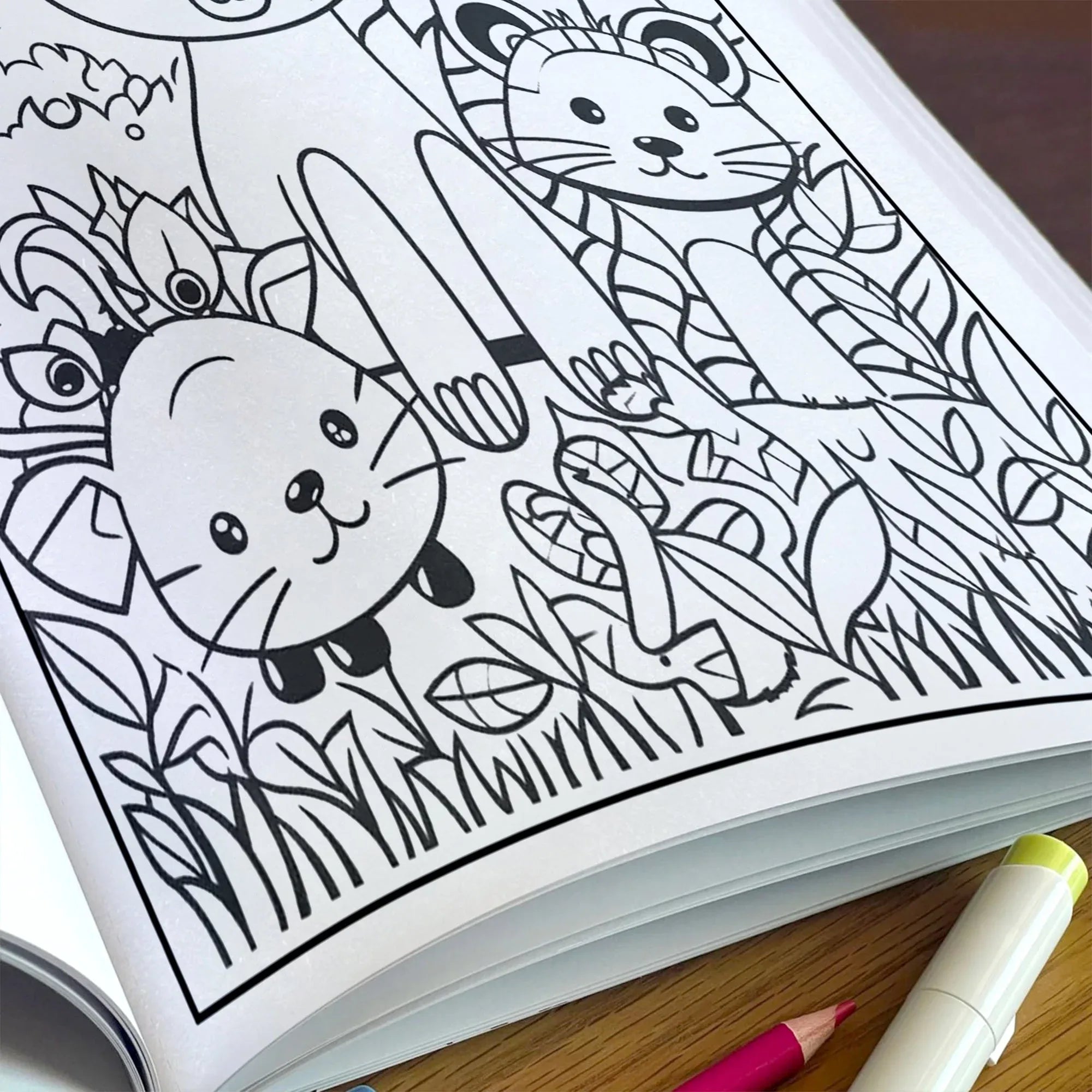 Jungle Friends – Animal Coloring Pages – 48 Pages – Cute Forest Wildlife – For Kids - BIG FRENCHIES