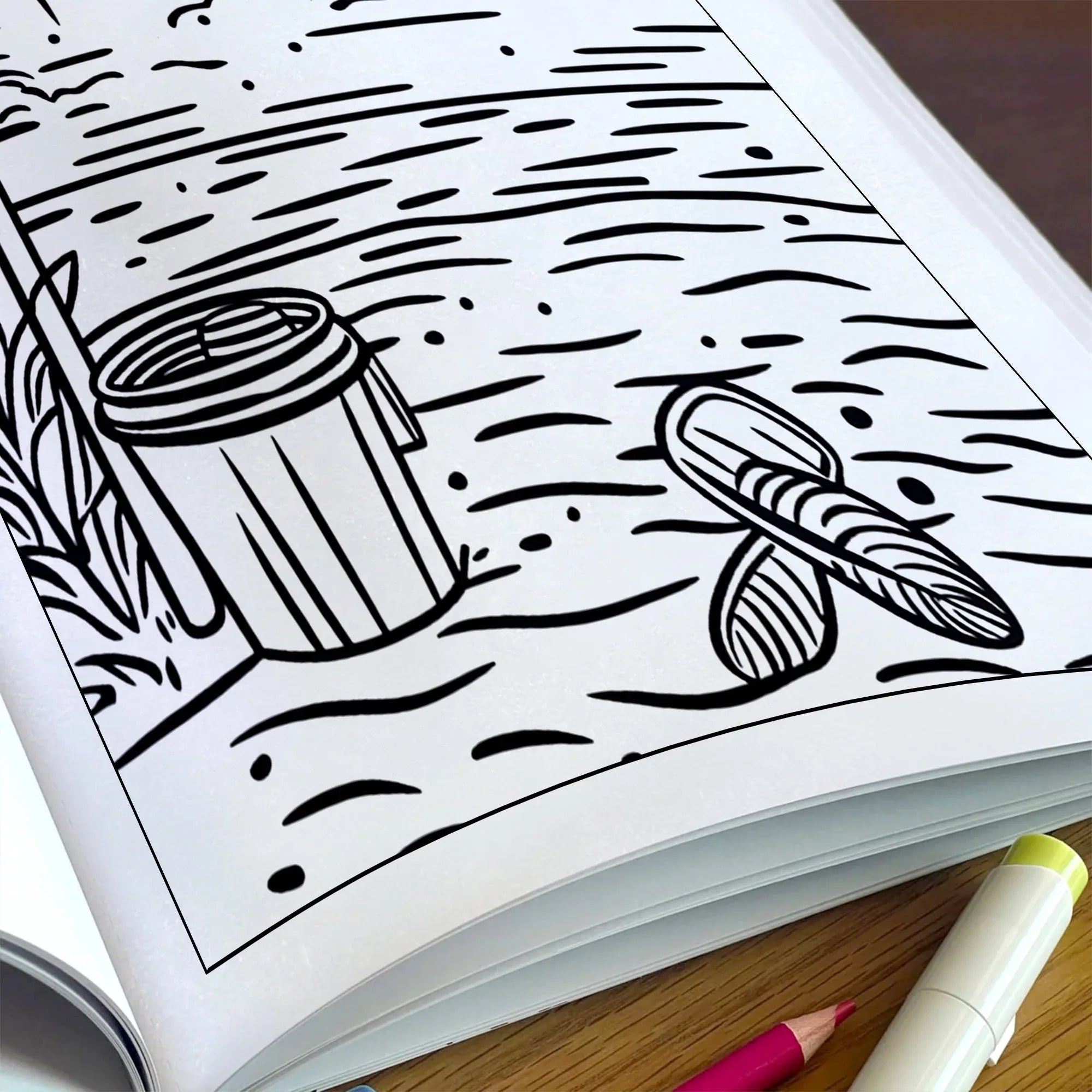 Coastal Joy Hawaii Coloring Pages – 48 Pages – Tropical Fun, Surfboards, Sea Life – For Kids - BIG FRENCHIES