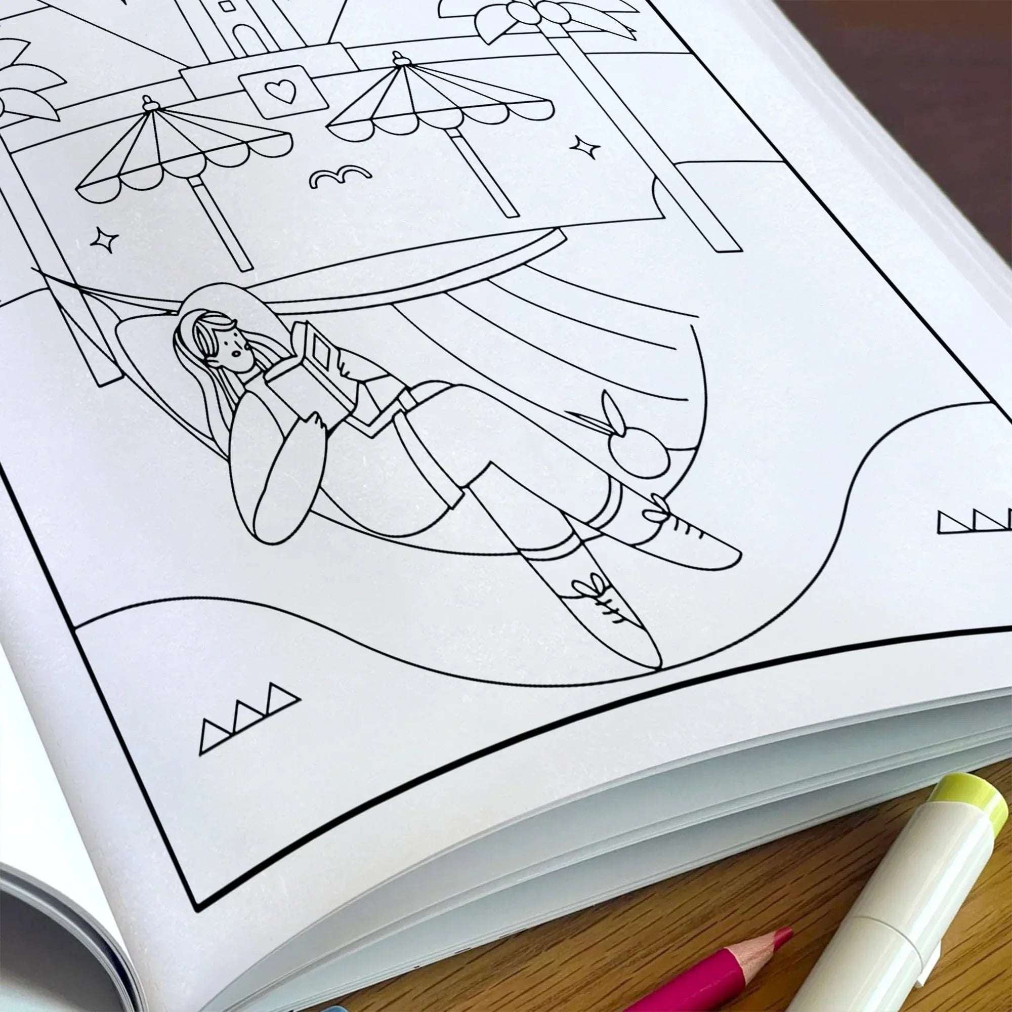 Hawaii Chill Time Coloring Pages – 48 Summer Beach Scenes for Kids - BIG FRENCHIES