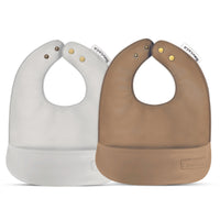 Classic - Set of Soft Vegan Leather Easy Clean Bibs 0-12 Months - BIG FRENCHIES