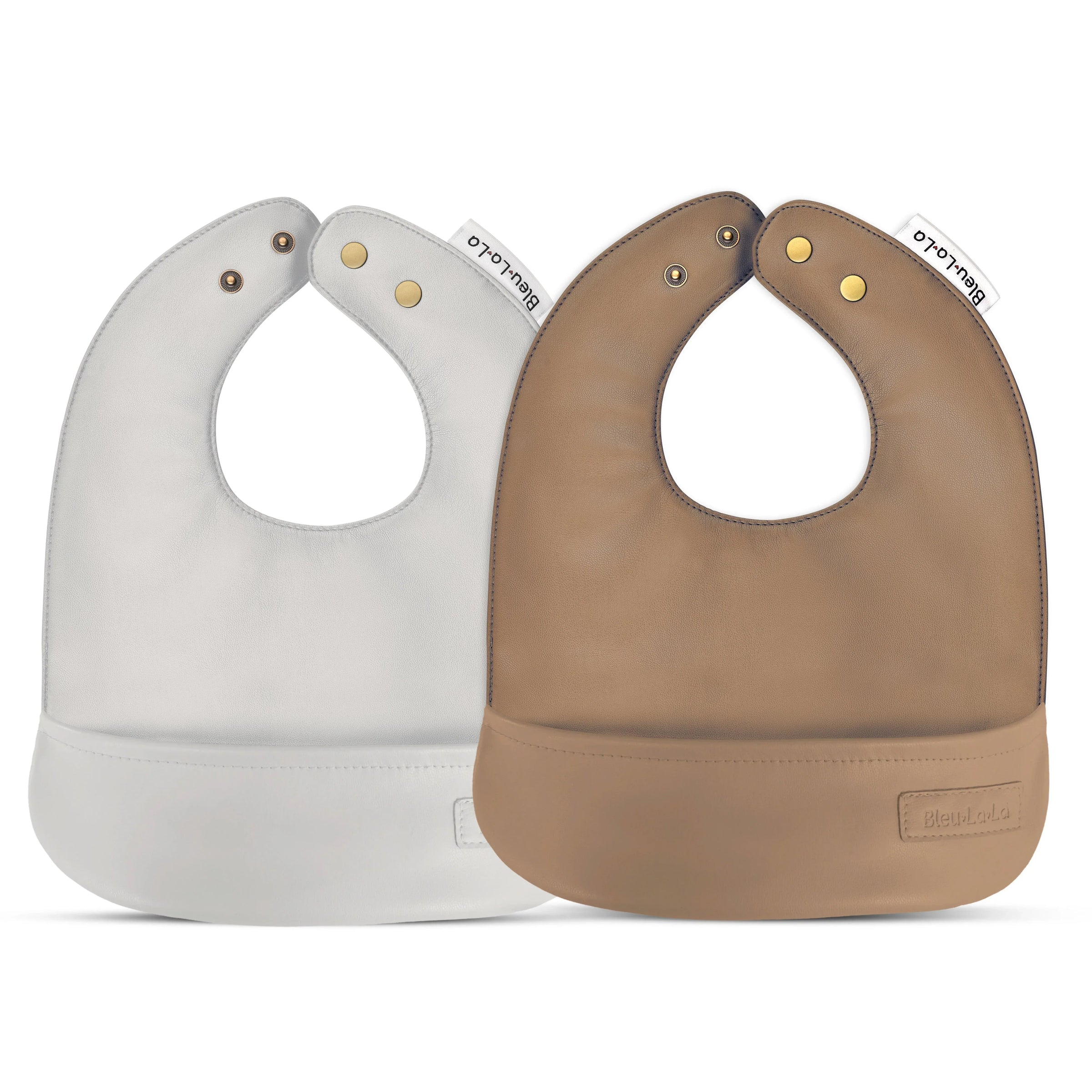 Classic - Set of Soft Vegan Leather Easy Clean Bibs 0-12 Months - BIG FRENCHIES