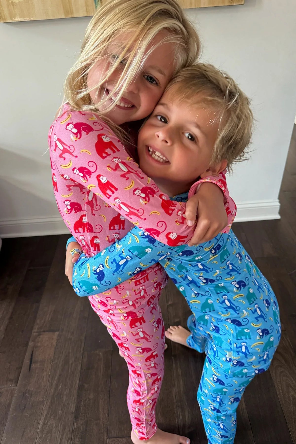 Long Sleeve Pajama Set - Monkeying Around Blue - BIG FRENCHIES