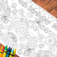 Monster Truck Coloring Tablecloth - BIG FRENCHIES