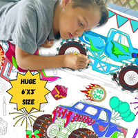 Monster Truck Coloring Tablecloth - BIG FRENCHIES