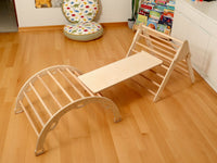 Montessori Indoor Playground | Pikler Triangle & Climbing Arch & 2in1 Ramp & Pillow