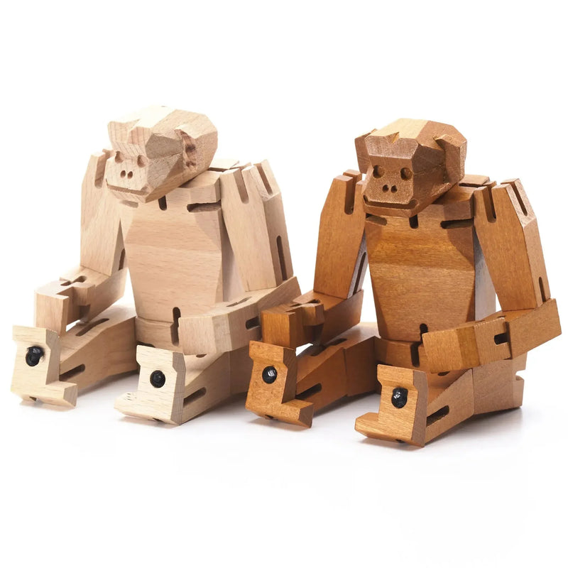 Morphits® Modern Wooden Monkey Decor – Interactive Puzzle & Art Piece - BIG FRENCHIES