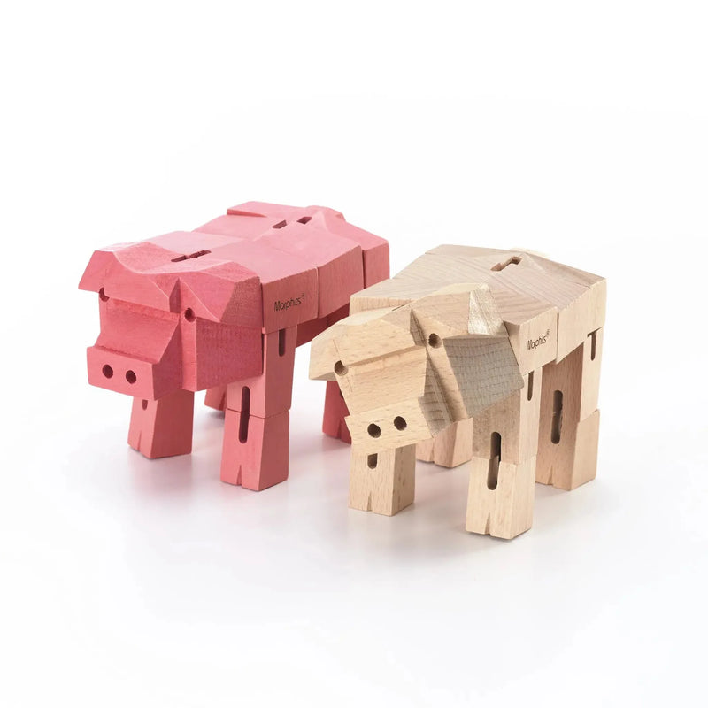 Morphits® Modern Wooden Pig Decor – Interactive Puzzle & Art Piece - BIG FRENCHIES