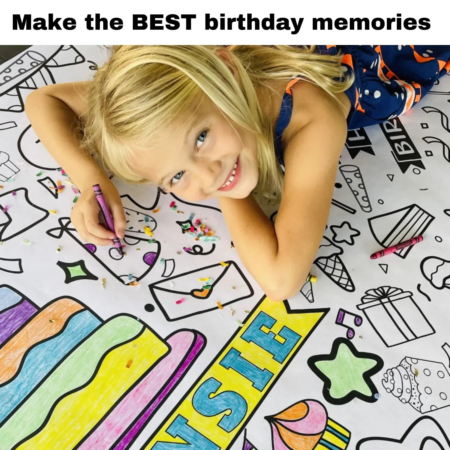 Happy Birthday Coloring Tablecloth - BIG FRENCHIES