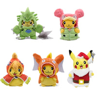 24 Pcs Pokemon Pikachu Cosplay Toys Charizard Snorlax Garchomp Tyranitar Hydreigon Anime Stuffed Plush Cartoon Peluche Dolls - # BOT&G512610001