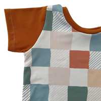 Muted Check Zip Romper