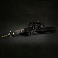 The "Maximus" collar 2.5 inch wide black & silver